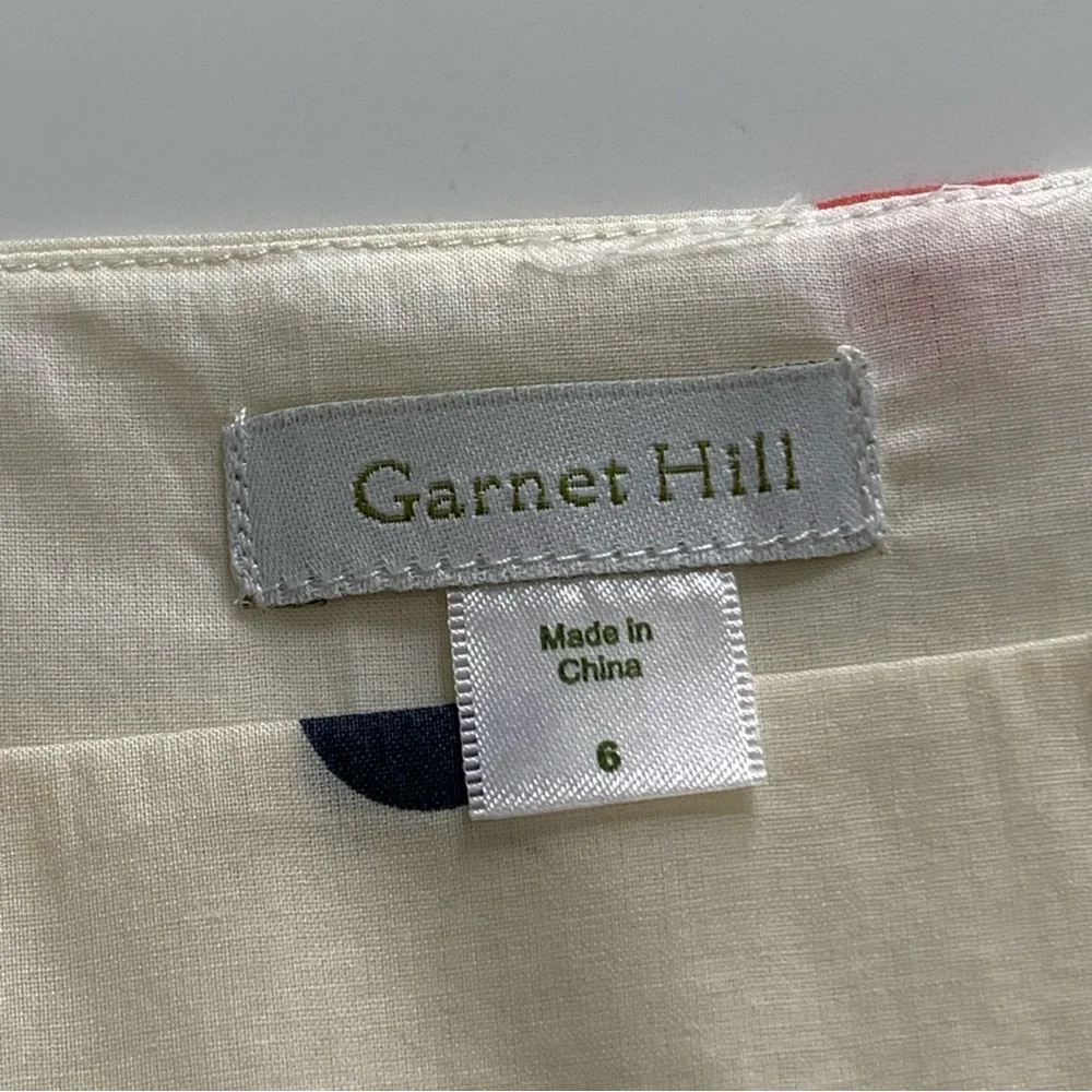 Garnet Hill A-Line Polka Dot Sleeveless Dress w/Tie Belt in Cream Size 6 - Picture 7 of 13